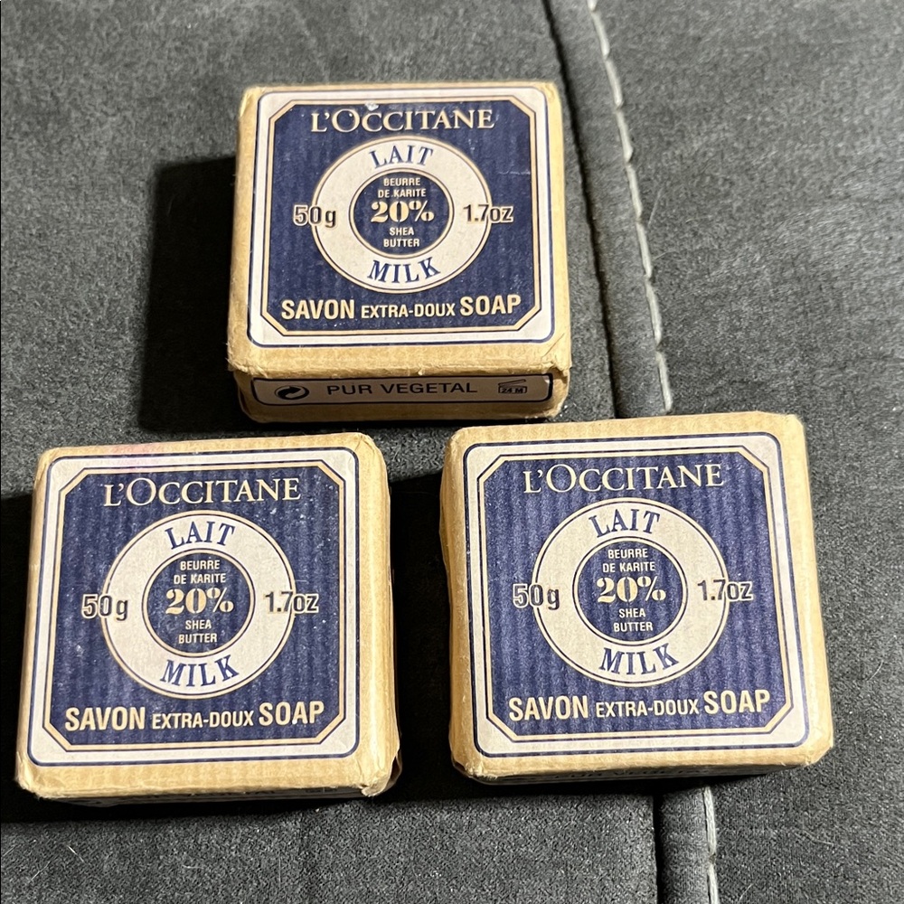 L'OCCITANE Blue and Cream Shea Butter milk Soap Trio